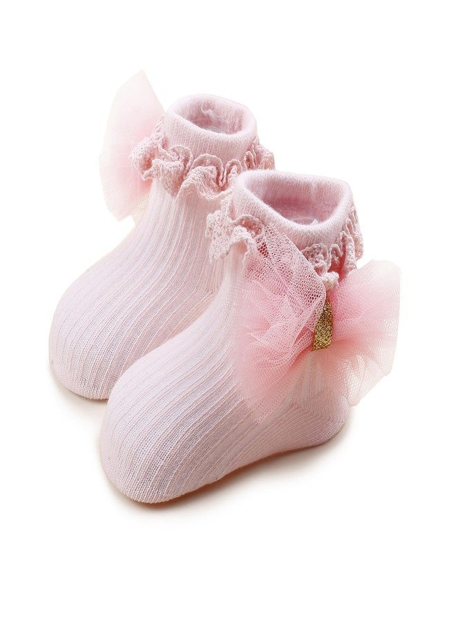 mligril Baby Girls Headband & Socks Set, Cute Non Slip Cotton Socks with Flower Hair Bows Bowknot Style Baby Accessories Gifts for Newborn Infant Toddler - Image 5